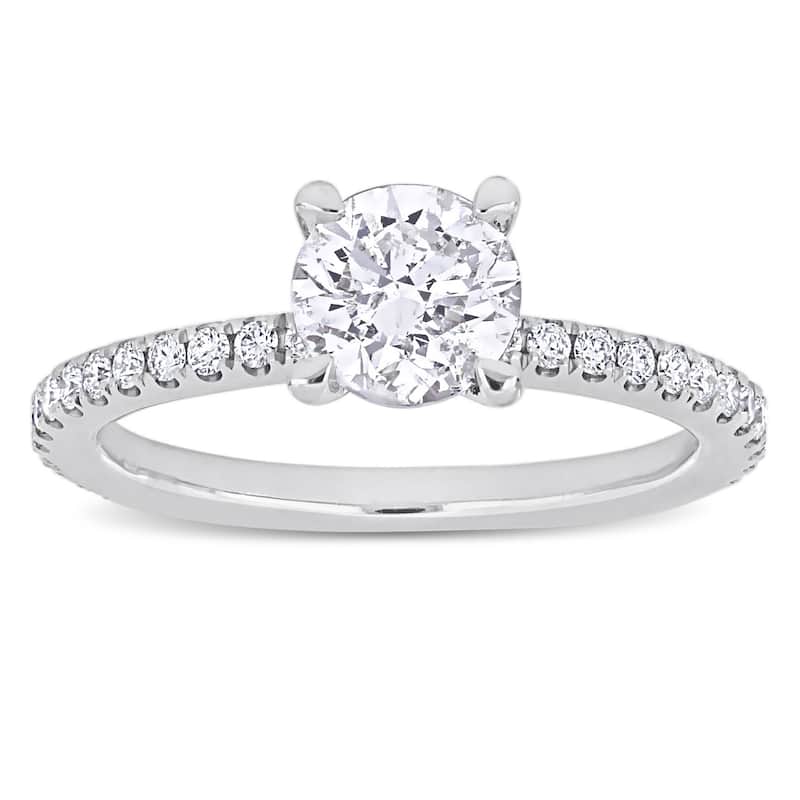 Miadora 1 1/3ct TDW Diamond Engagement Ring in 14k White Gold