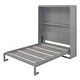 preview thumbnail 9 of 7, Murphy Bed Queen Size Wood Foldable Wall Bed Frame with Shelves, Beige