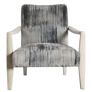 32.5" Watercolor Gray and White Decorative Accent Chair