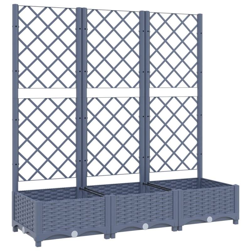 vidaXL Garden Planter with Trellis Plant Pot Flower Box Raised Bed Outdoor PP