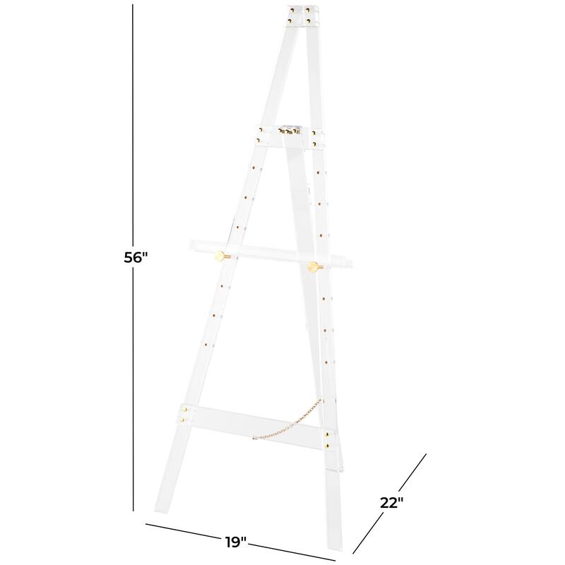 Acrylic Plastic Adjustable 7 Tier Display Easel with Silver or Gold Accents and Chain Support - Clear - Roche River Decor
