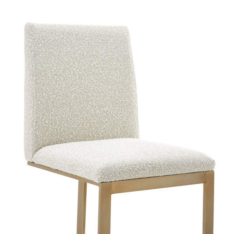 Modrest Frankie Modern Off-White Fabric & Antique Brass Counter Chair
