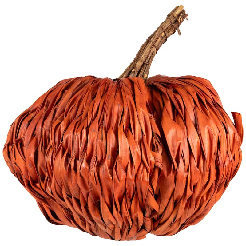 Woven Rattan Fall Harvest Pumpkin Decoration - 8.5"