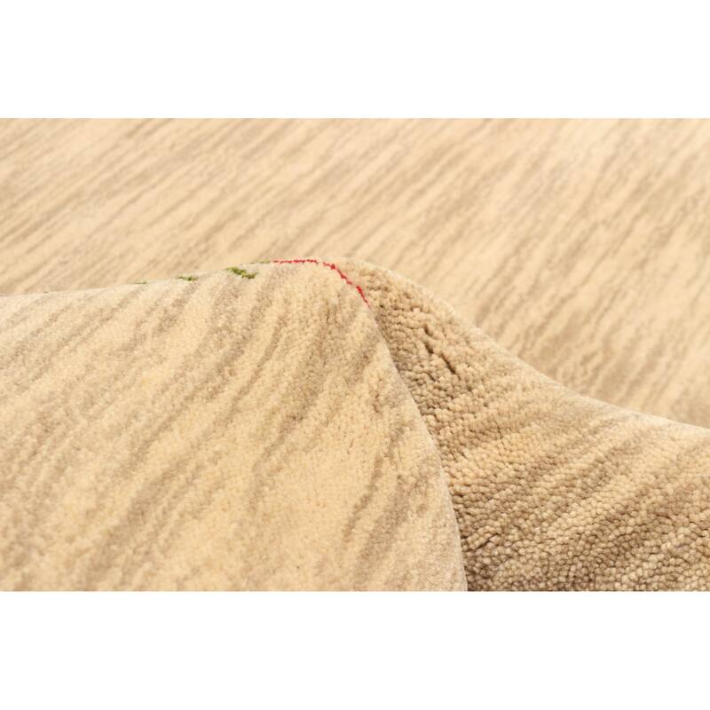 ECARPETGALLERY Hand Loomed Kashkuli Gabbeh Beige Wool Rug - 4'11 x 7'10