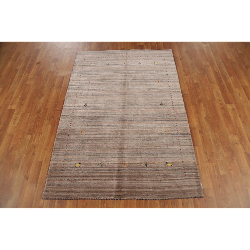 Tribal Gabbeh Indian Rug Handmade Multi-Color Wool Carpet - 3'10" x 5'8"