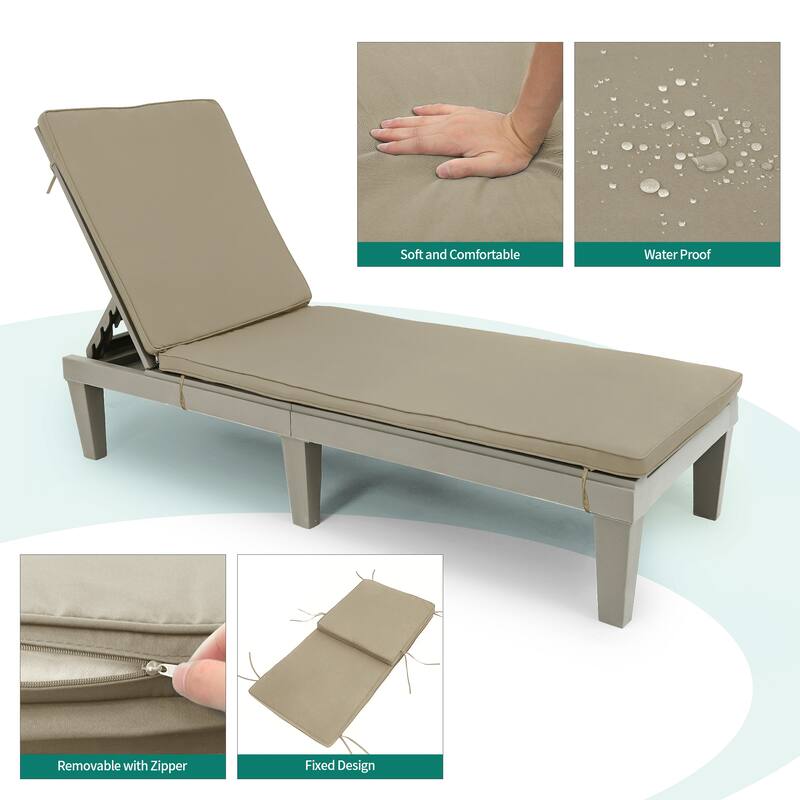 74.5'' Outdoor Lounge Chairs with Cushion ( Set of 2 ) - N/A