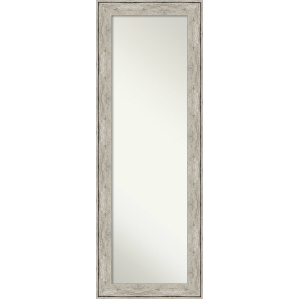 Non-Beveled Full Length On The Door Mirror - Crackled Metallic Frame - Crackled Metallic - Outer Size: 19 x 53 in