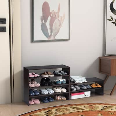 Costway 3 PCS Stackable Shoe Rack 31-Inch Horizontal Organizer 2-tier - See Details