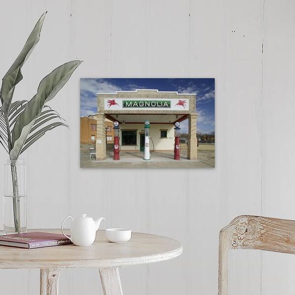 Shop Facade Of A Gas Station Shamrock Texas Canvas Wall Art