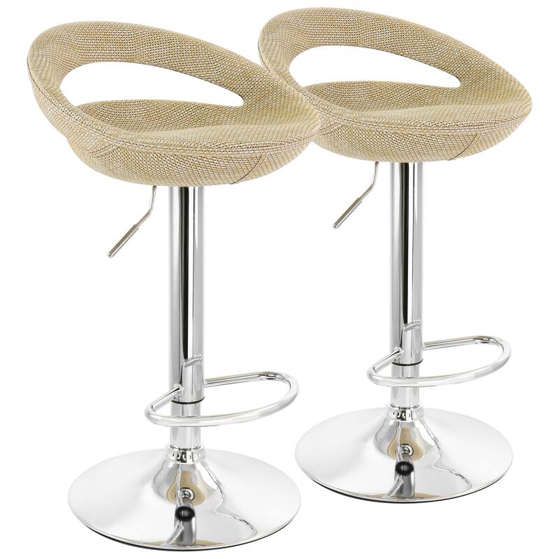 Elama 2 Piece Adjustable Rattan Bar Stool