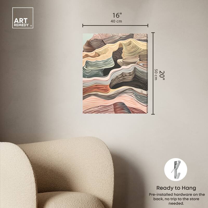 Art Remedy Coyote Tan Gallery Wrapped Boho Abstract 1 Piece Canvas Wall Art