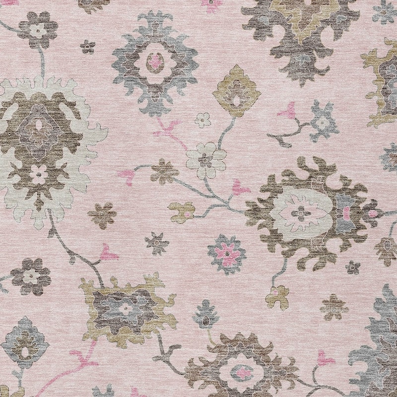 HomeRoots Floral Traditional Rectangle Outdoor Rug