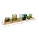 preview thumbnail 22 of 32, Wood Tray with 9 Blue & Green Glass Votive Holders