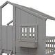 preview thumbnail 17 of 16, Modern Twin over Twin Bunk Bed With Roof ,Window,Window Box,Door,Guardrails And Ladder for Bedroom