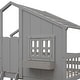 preview thumbnail 8 of 7, Twin over Twin Bunk Bed With Roof With Safety Guardrails And Ladder for home