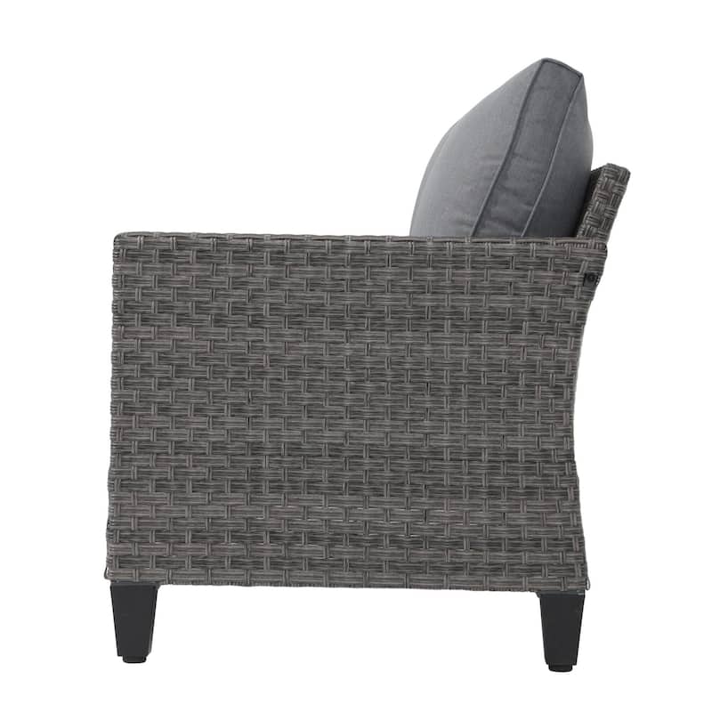 Outdoor Wicker Cushioned Loveseat