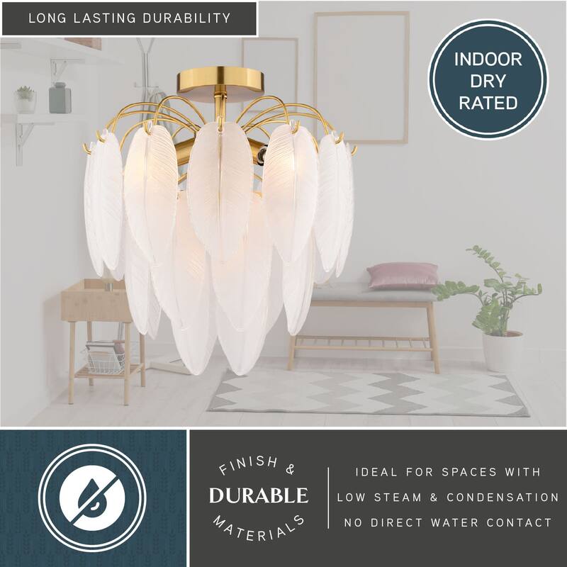 Vaxcel Lighting C0334 Burbank 4 Light 14" Wide Semi-Flush Waterfall