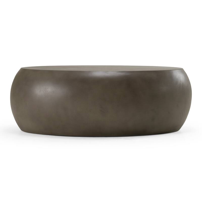 Denny Modern Grey Concrete Oval Coffee Table