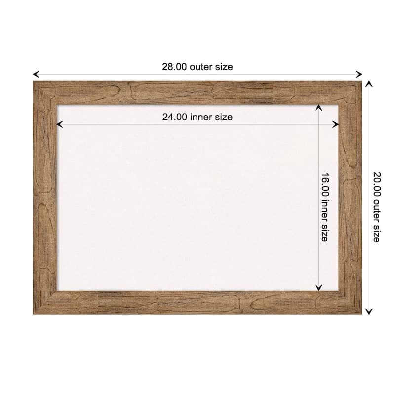 Owl Brown Narrow Wood Framed White Corkboard Bulletin Board - Board Size 24x16