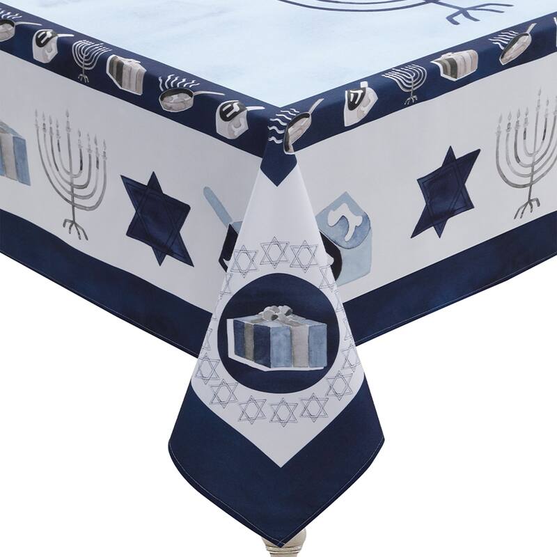 Happy Hanukkah Tablecloth 70 x 144 - 70X144