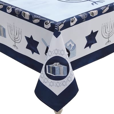 Happy Hanukkah Tablecloth 70 x 144 - 70X144