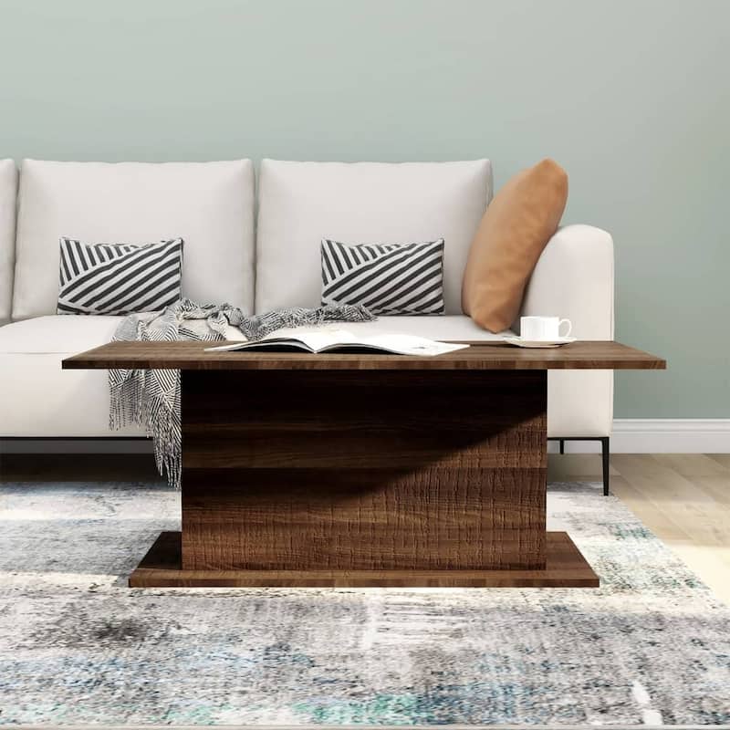 vidaXL Coffee Table Accent End Side Sofa Table for Living Room Engineered Wood - 40.2" x 21.9" x 15.7"