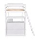 preview thumbnail 22 of 25, Wood Loft Bed Sturdy Frame with Desk and Shelves,2 Drawers,Twin Size