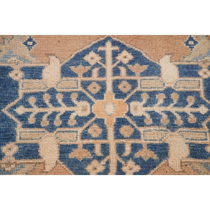 Geometric Kazak Area Rug Hand-Knotted Bedroom Wool Carpet - 5'11" x 8'9"