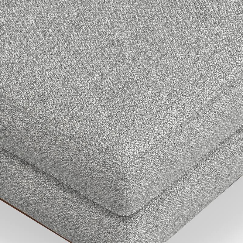 Morrison Large Rectangular Ottoman in Mist Grey Woven-Blend Fabric