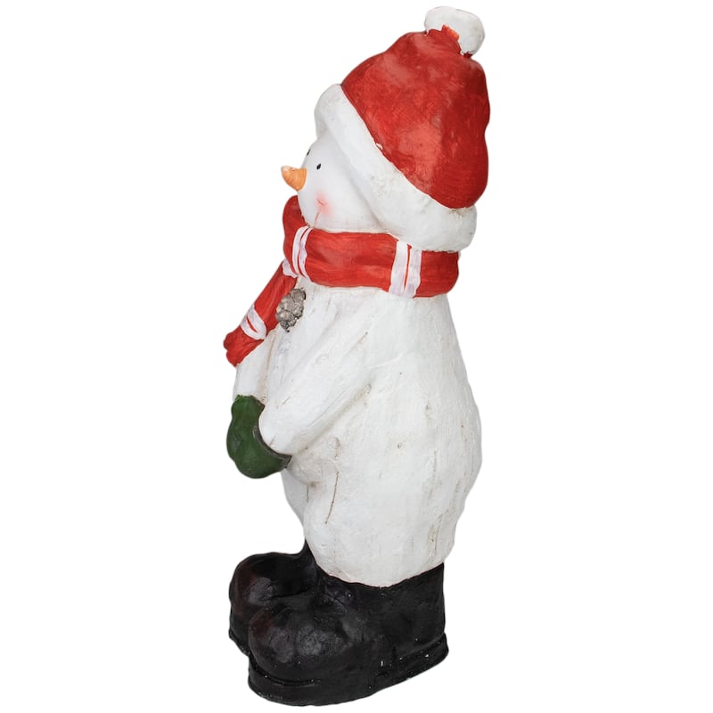 17" White and Red Snowman Christmas Tabletop Decoration