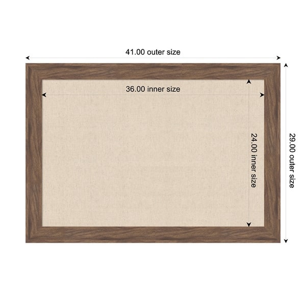 dimension image slide 26 of 91, Amanti Art Framed Fabric Pinboard Natural Linen Printed Bulletin Board
