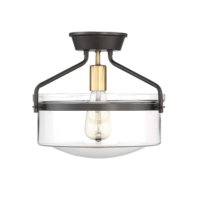 Bellevue Single Light 13" Wide Semi-Flush Bowl Ceiling Fixture