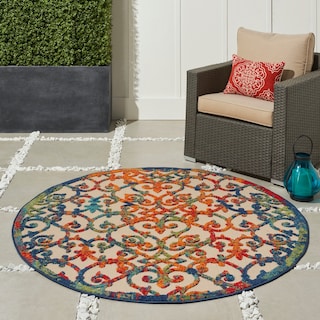 Nourison Aloha Transitional Scroll Indoor/Outdoor Damask Rug
