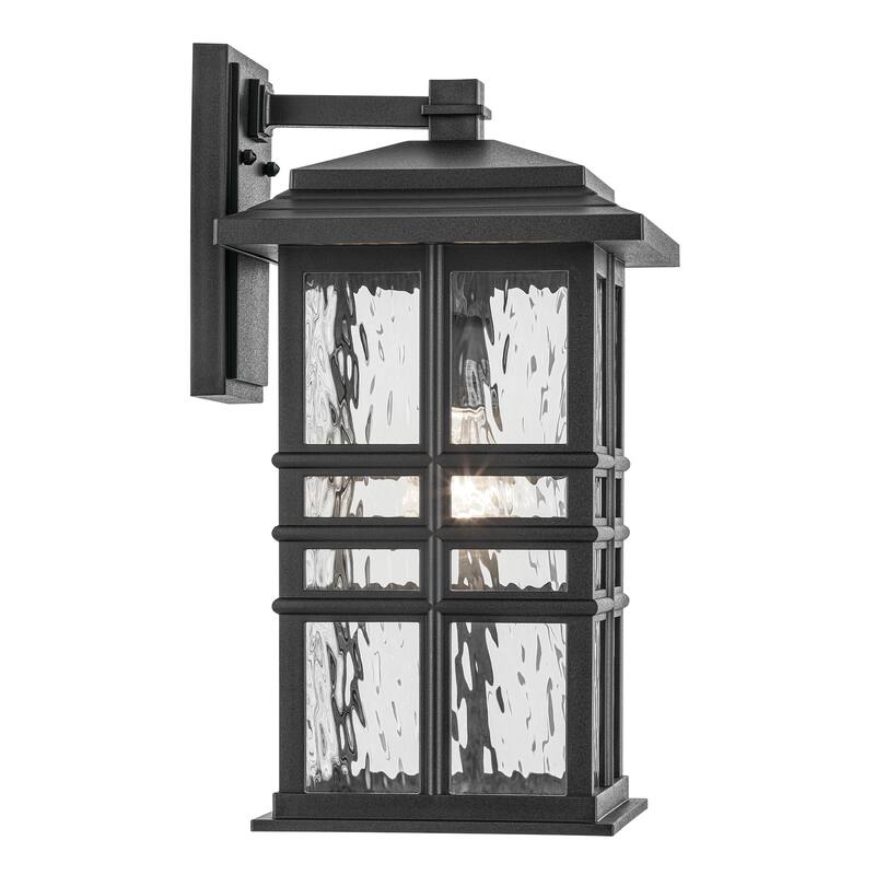 Kichler Lighting Beacon Square 17.5 in. 1-Light Textured Black Outdoor Wall Sconce - 17.5 in