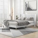 preview thumbnail 3 of 145, Alazyhome Upholstered Platform Bed Frame White Linen - Queen