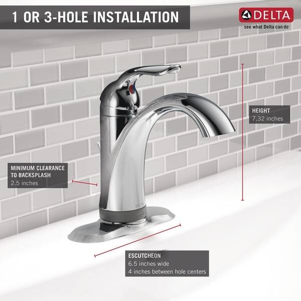 Delta 538t Dst Lahara Single Hole Bathroom Faucet With On Off Delta 538t Dst Lahara Single Hole