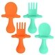 preview thumbnail 1 of 6, Grabease Baby Spoons, Toddler Utensils, Baby Spoon Toddler Forks, 2 Sets, Mint and Orange