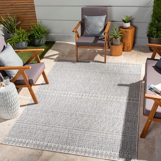 Livabliss Cintia Indoor/ Outdoor Bohemian Stripe Area Rug