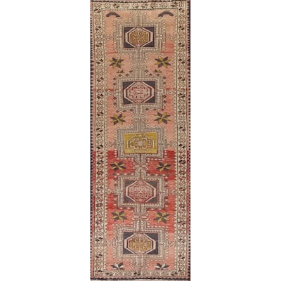 Gharajeh Persian Vintage Runner Rug Hand-knotted Wool Carpet - 2'10"x 10'6"