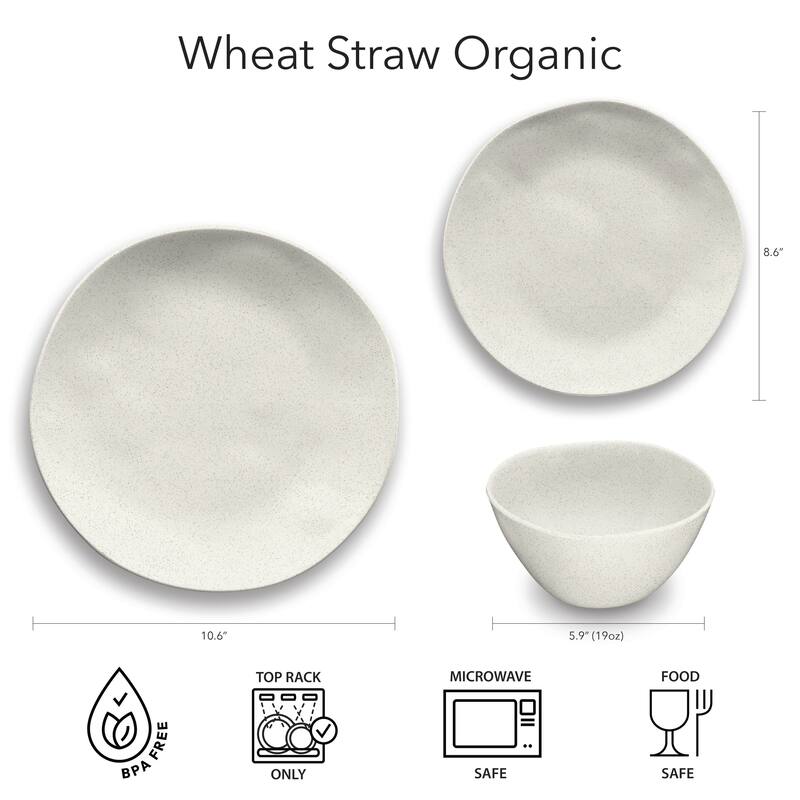 Abode Homewares by TarHong Organic Wheat PP Salad Plate, 8.5", Set of 6