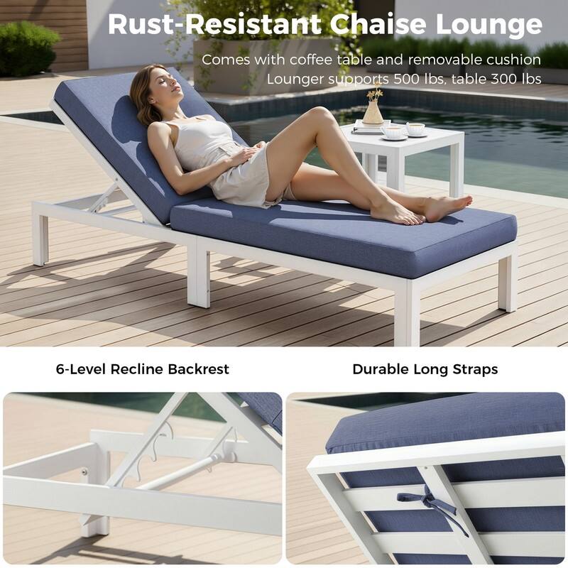 11-Piece Luxury Aluminum Outdoor Furniture Set with Chaise Lounge & Fire Pit Table, 29" Deep Seating Aluminum Patio Sectional