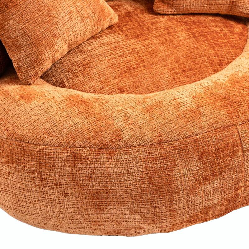 Durable Lazy Sofa Comfort Lounger, High Back Bean Bag Couch with 3 Pillows