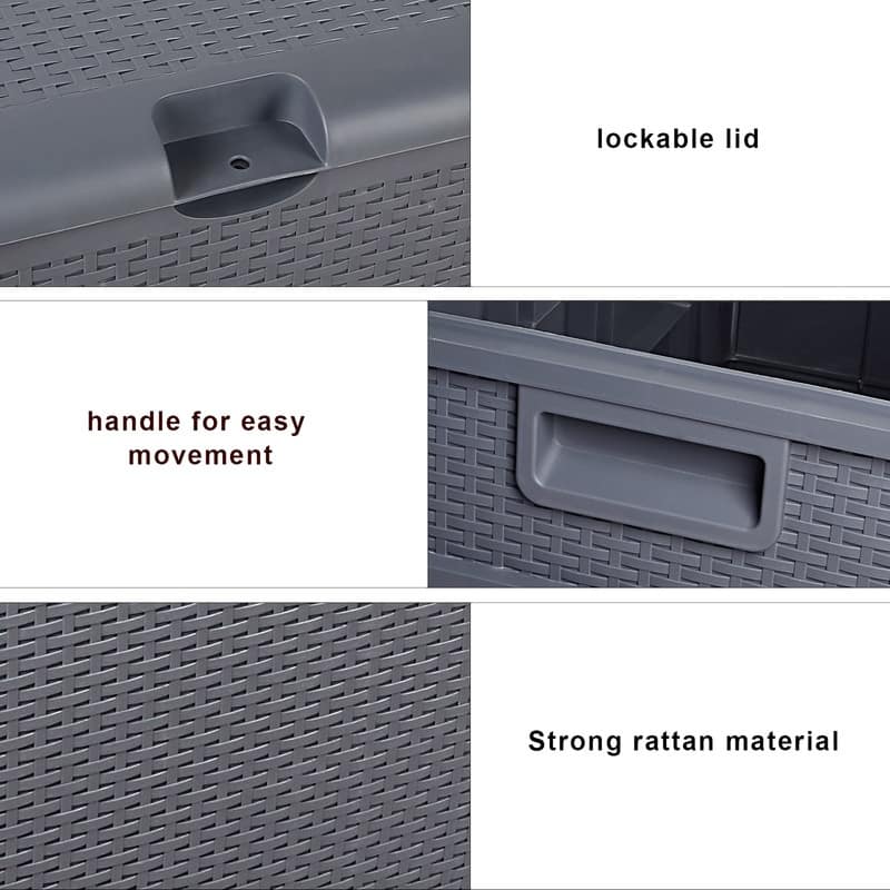 120 Gallons Plastic Lockable Deck Box - N/A