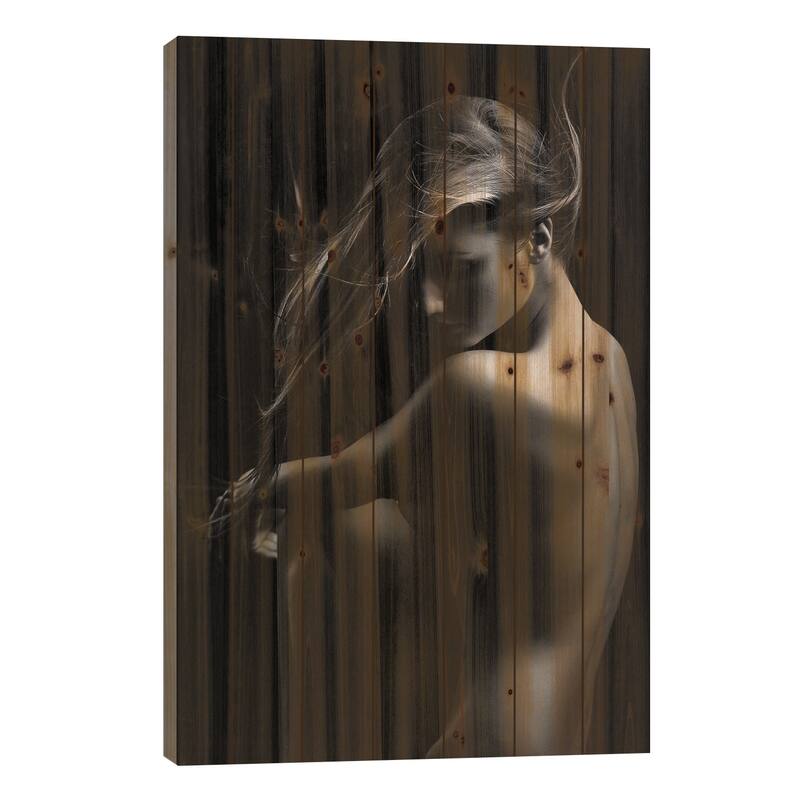 Sensual Beauty Print On Wood by Martin Krystynek - Multi-Color - 26x18x1.5