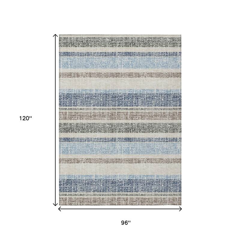 HomeRoots Striped Transitional Rectangle Outdoor Rug