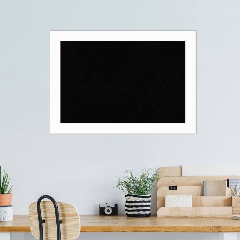 Basic White Narrow Wood Framed Black Corkboard Bulletin Board