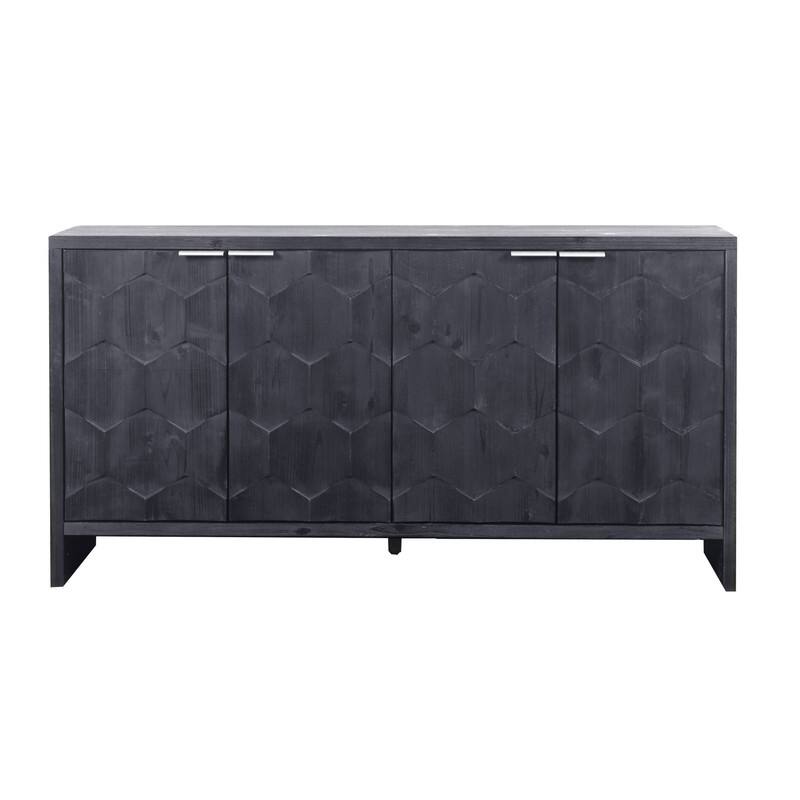 Accent Cabinet 4 Door Wooden Cabinet Sideboard Buffet Server Cabinet Storage cabinet