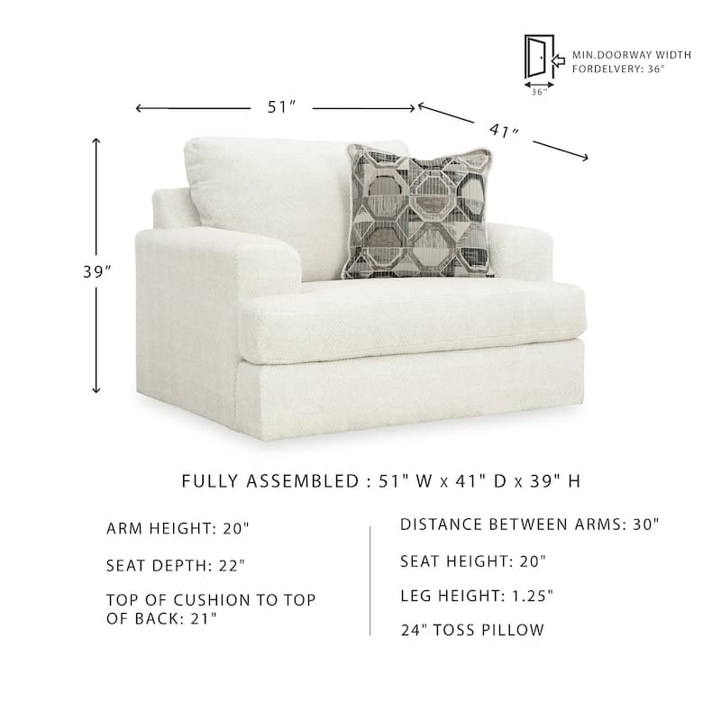 Signature Design by Ashley Karinne Linen Oversized Chair - 51" W x 41" D x 39" H