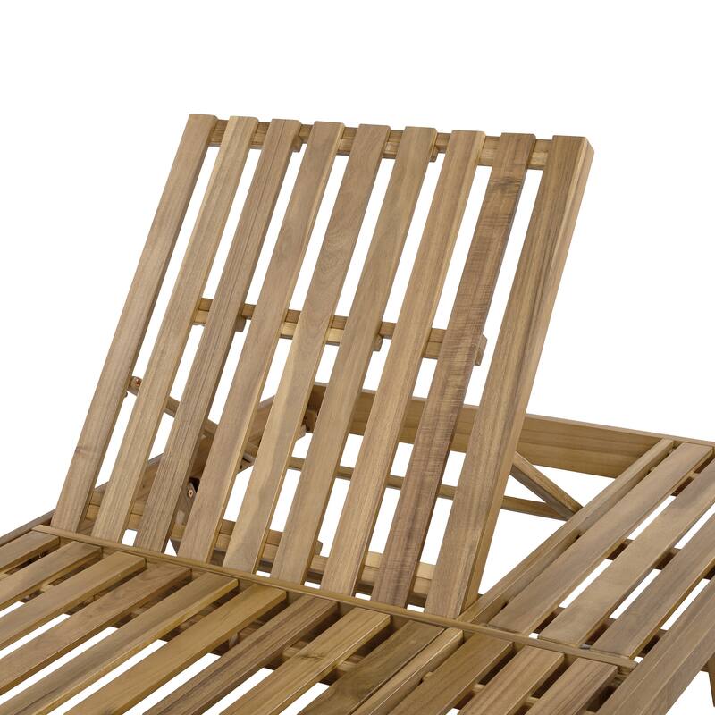 Christopher Knight Home- Olivia Outdoor Acacia Wood Adjustable Lounge Chaise