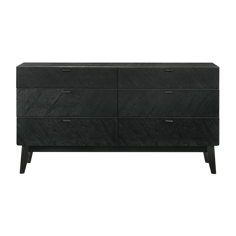 Petra 4 Piece Black Wood King or Queen Bedroom Set